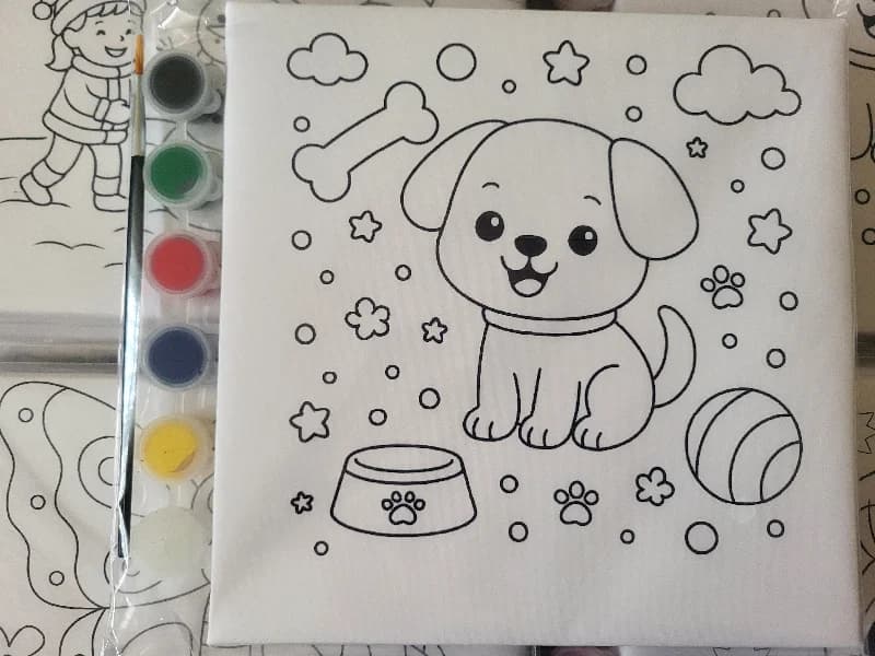 MİNİK KÖPEK 20X20 TUVAL BOYAMA SETİ