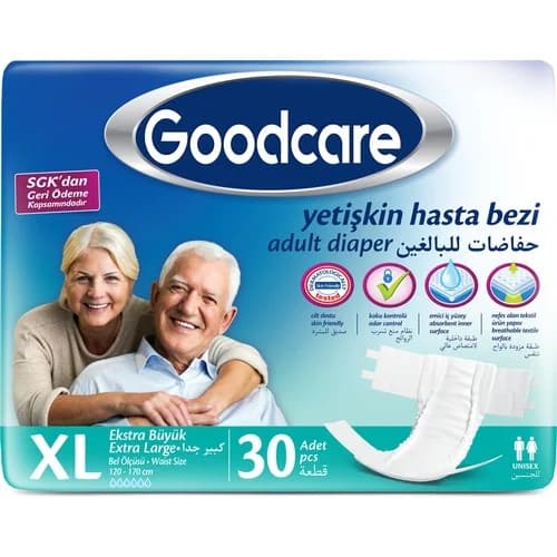 Good Care Bel Bantlı Hasta Bezi Yumuşak Tekstil Yüzey 30 Adet XL Ekstra Large
