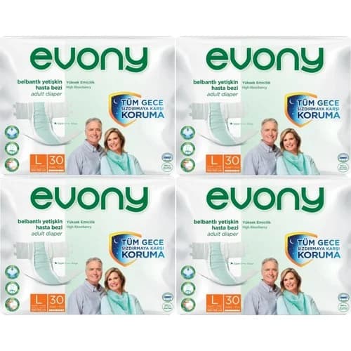 Evony Hasta Bezi Yetişkin Bel Bantlı Tekstil Yüzey L Büyük Boy 120 Adet