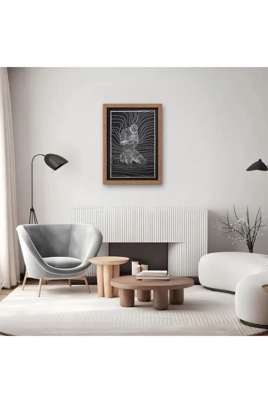Optik Lin'e Art İllüstrasyon Nakış işleme Tablo