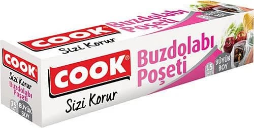 Cook Büyük Boy Buzdolabı Poşeti (15'li Paket)