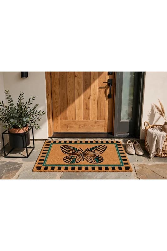 Coco CC020A Kelebek Desenli Kapı Önü Paspası 45x70