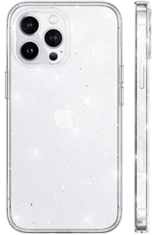 Apple iPhone 15 Pro Max uyumlu Simli Magsafe Şarj Özellikli Şeffaf Sert PC SARARMAZ Kılıf