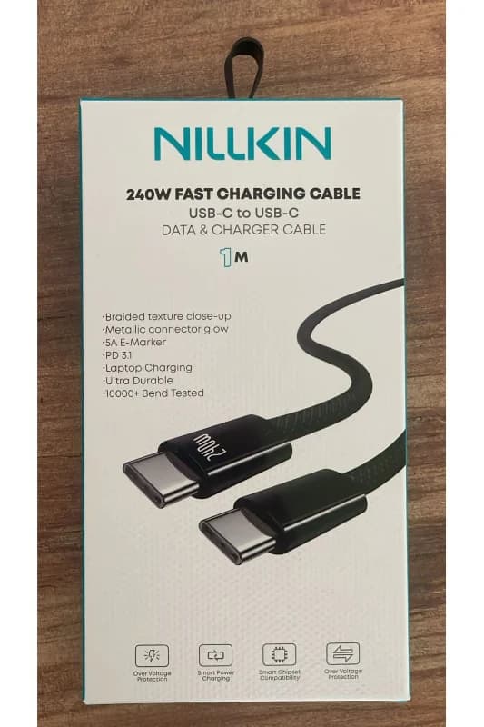 Nillkin 240w Ultra Hızlı Type-C Örgü Şarj Kablosu 1 Metre
