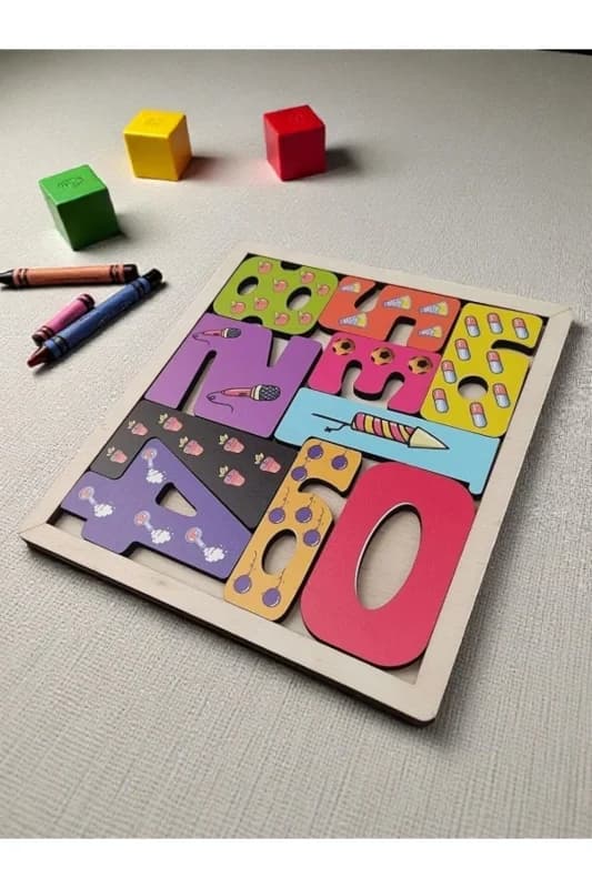 Sayılar Renkli Puzzle Ahşap Oyuncak