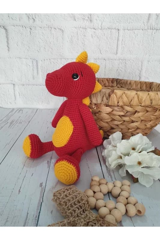 Amigurumi Organik Örgü Oyuncak Dinozor