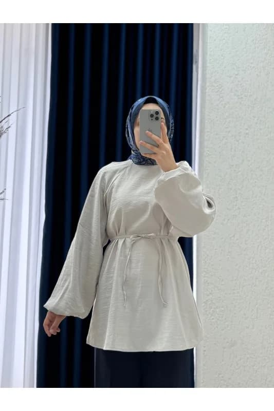 Zenita Reglan Kol Tunik-BN4175 Taş