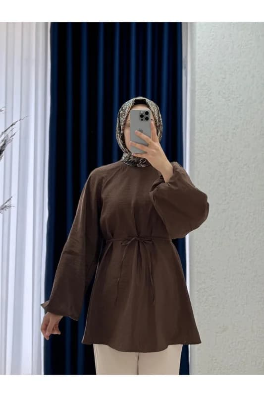 Zenita Reglan Kol Tunik-BN4175 Kahve
