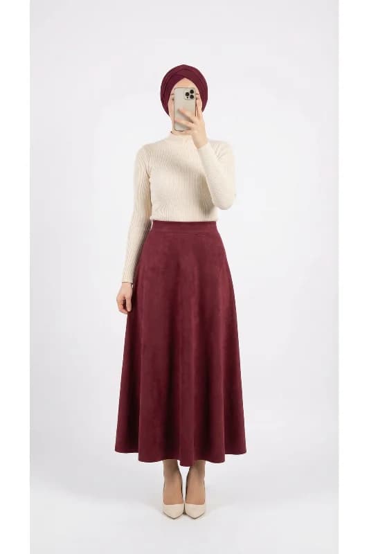 Gönül Süet Etek MT.001-BN4272 Koyu Kahve