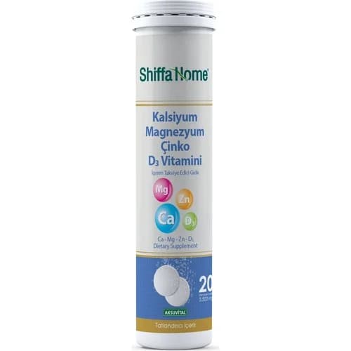Shiffa Home Kalsiyum Magnezyum Çinko D3 Vitaminli 20 Tablet