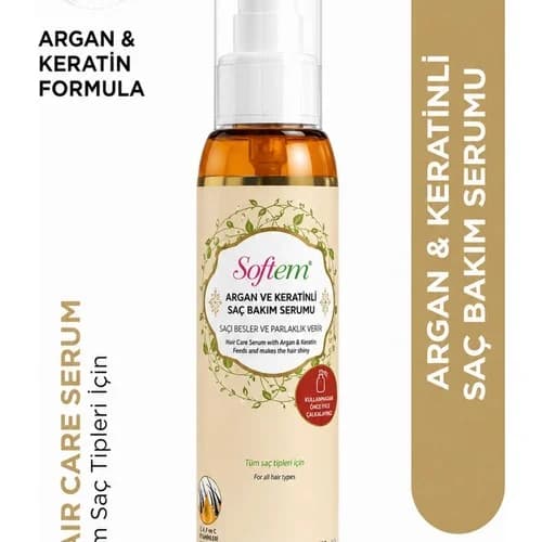 Softem Argan ve Keratinli Saç Bakım Serumu 125 ml | Argan & Keratin Formula