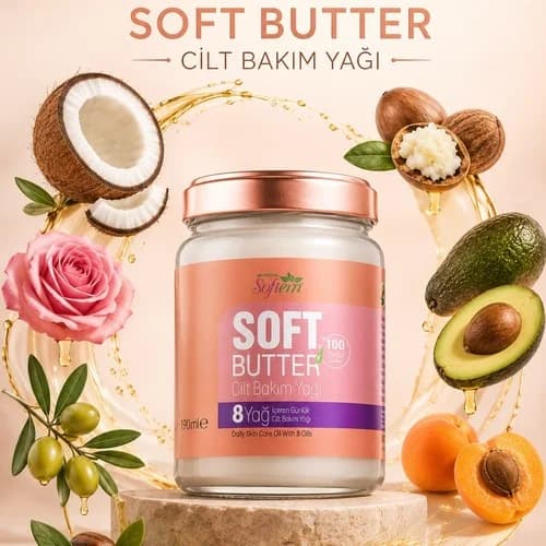 Softem - Soft Butter Cilt Bakım Yağı 190 Ml (8 Farklı Yağ İçeren Günlük Cilt Bakım Butter)