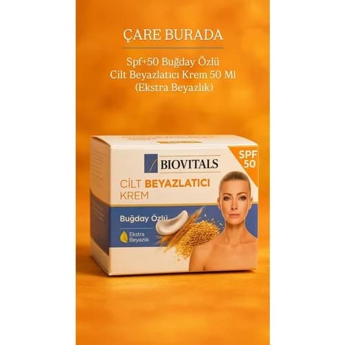 Biovitals - SPF+50 Buğday Özlü Cilt Beyazlatıcı Krem 50 Ml (Ekstra Beyazlık)