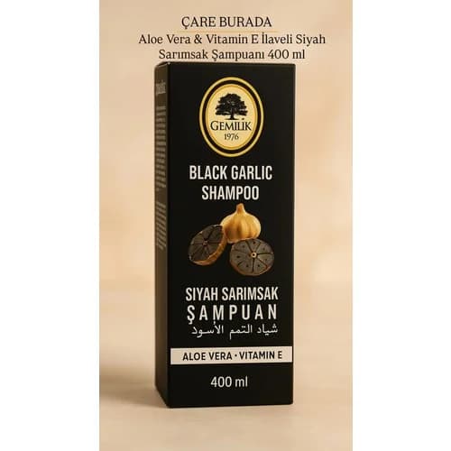 Gemilik - Aloe Vera & Vitamin E İlaveli Siyah Sarımsak Şampuanı 400 Ml