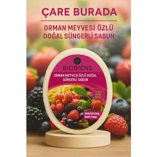Biobiens - Orman Meyvesi Özlü Doğal Süngerli Sabun 135 gr