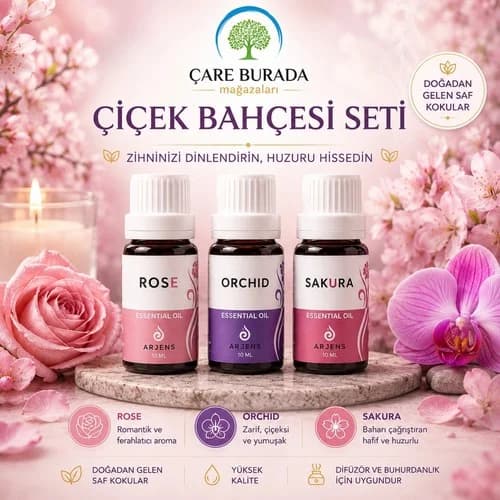 Arjens Rose & Orchıd & Sakura Esans 10 ml | Çiçek Bahçesi Seti