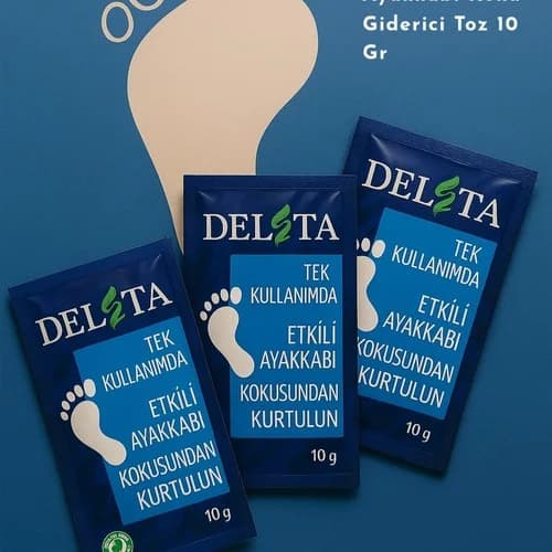 Delta - Ayakkabı Kokusu Giderici Toz 10 gr (× 3 Adet)