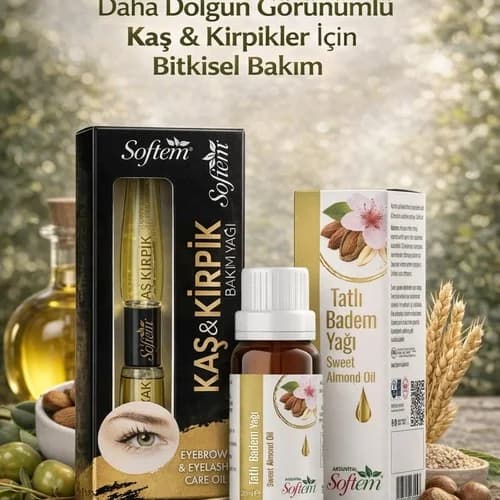 ÇareBurada Kaş&Kirpik Bakım Yağı 20 ml. + Tatlı Badem Yağı 20 ml. | Kaş Kirpik Bakım Seti