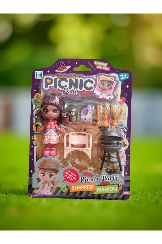 8 Parça Kartela Bebek Barbekü-Mangal Seti-Eğitici-Evcilik-Rol Yapma-Duyu Gelişim Oyuncağı