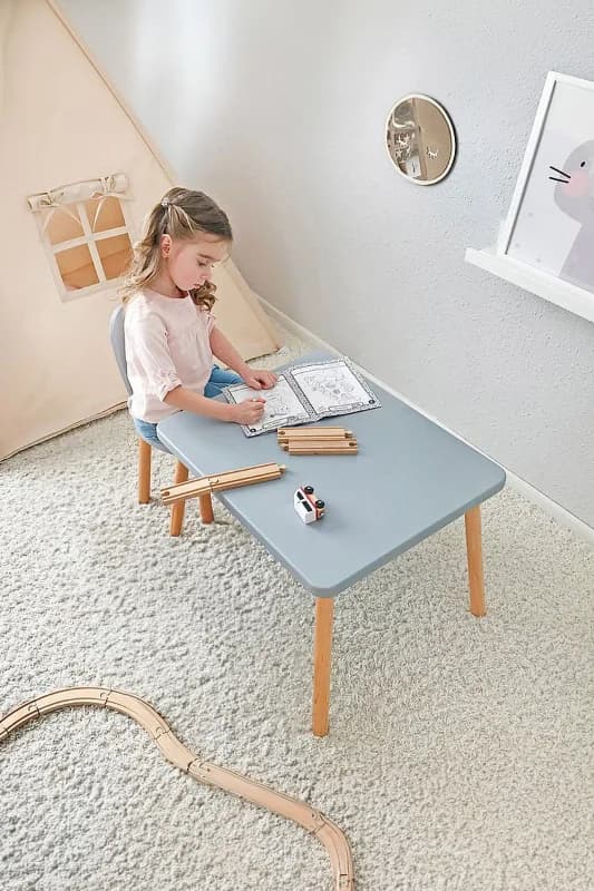 Ahşap Montessori Aktivite Masası Sandalyesi, Çocuk Masa Sandalye Takımı, 1 Sandalye 1 Masa