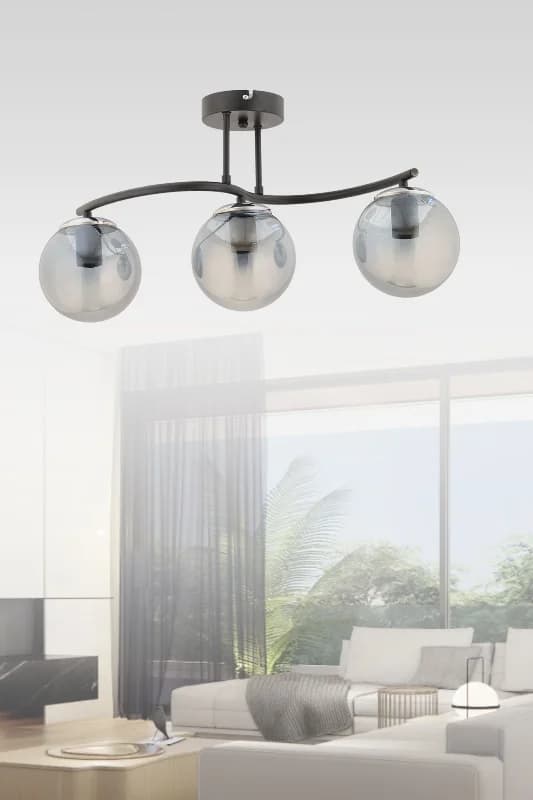 SERPENS 3'LÜ BEYAZ GLOB CAMLI MODERN PLAFONYER AVİZE OTURMA ODASI SALON MUTFAK ANTRE