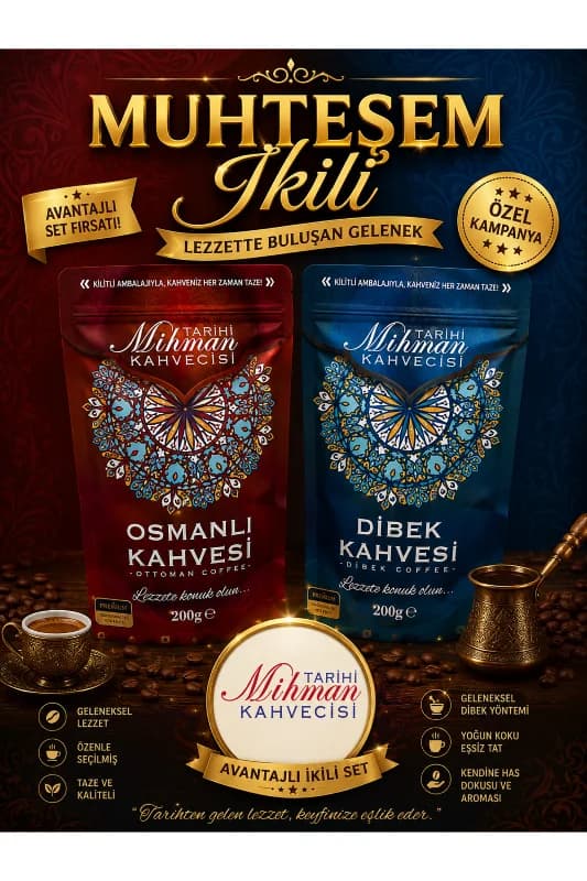 MUHTEŞEM İKİLİ 200 gr OSMANLI 200 gr DİBEK KAHVESİ