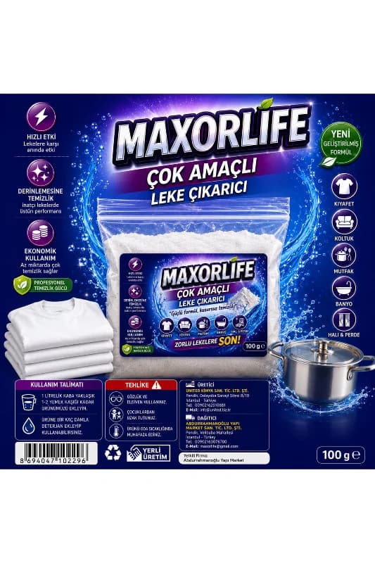 Çamaşır Ve Çok Amaçlı Toz Leke Pas Çıkarıcı Parlatıcı 100 Gram mutfak,banyo,lavabo,ayakkabı,kumaş,halı
