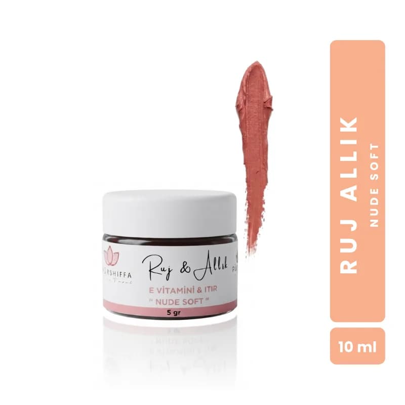 Bitkisel İçerikli Doğal Ruj Allık NUDE SOFT  (Kavanoz)  5 gr