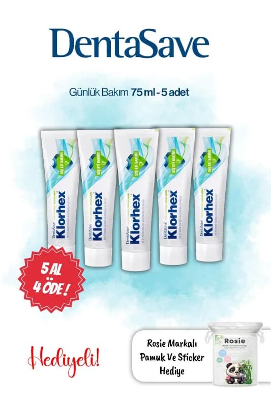 5 AL 4 ÖDE Klorhex Diş Macunu Günlük Bakım 75 ml ve Rosie