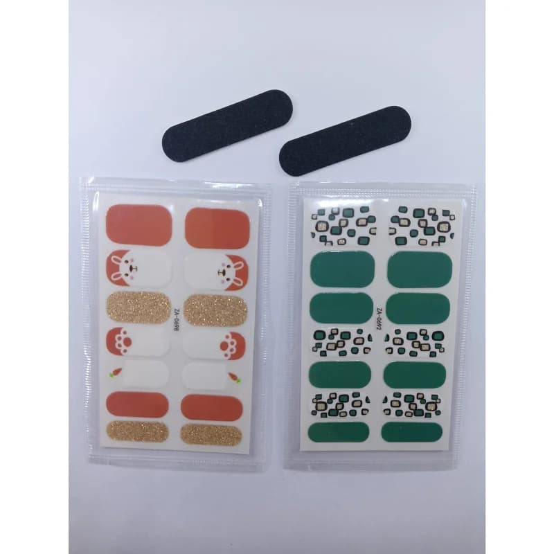 Kendinden Yapışkanlı Nail Sticker 2 Paket Tırnak Stickeri Takma Yapışkanlı Oje TavşanDesen