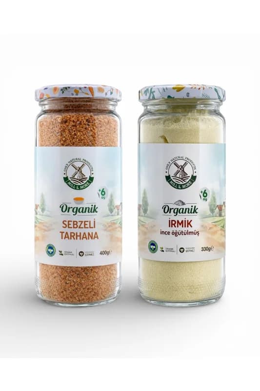Organik Bebek Tarhanası 400 g + Organik İnce İrmik (Bebek İrmiği) 330 g Seti
