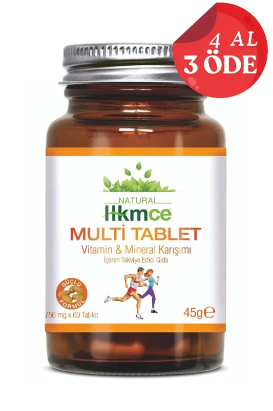 Multi Tablet - Vitamin, Mineral Multivitamin 60 Tablet - Güçlü Formül