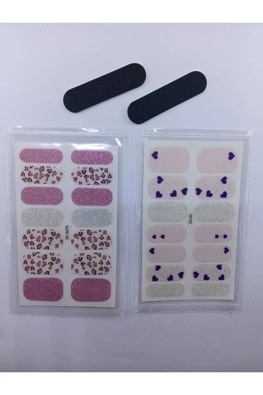 Kendinden Yapışkanlı Nail Sticker 2 Paket Tırnak Süsü Kuru Oje