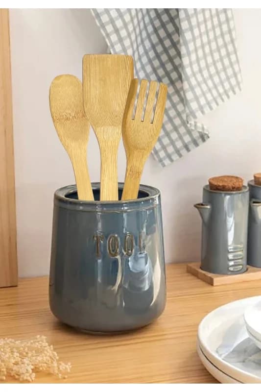 3 Parçalı Bambu Malzemeli Çatal Kaşık Spatula Yemek Hazırlama Seti Mutfak Gereçleri