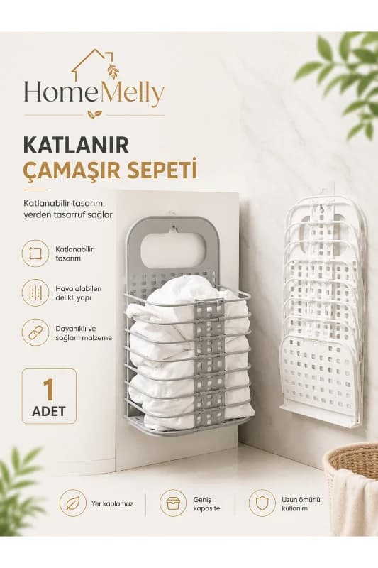 Katlanır Çok Amaçlı Plastik Düzenleyici Sepet – Oyuncak, Çamaşır, Banyo ve Dolap Organizer