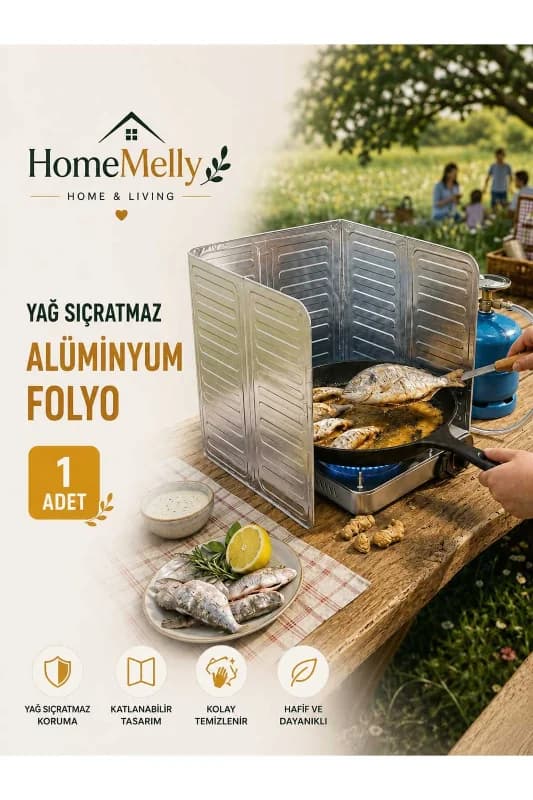 Ocak Yağ Sıçrama Koruyucu Katlanır Alüminyum Levha