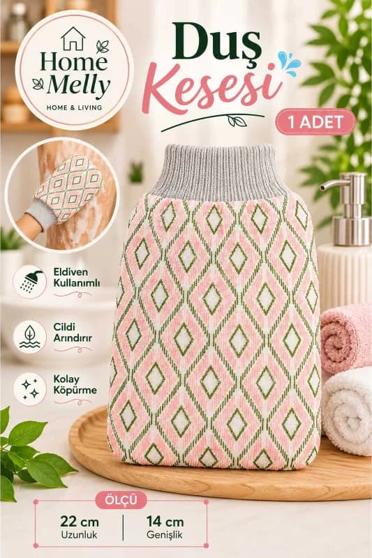 1 Adet Banyo Duş Kesesi - Peeling Eldiveni , Banyo Lifi ve Kesesi