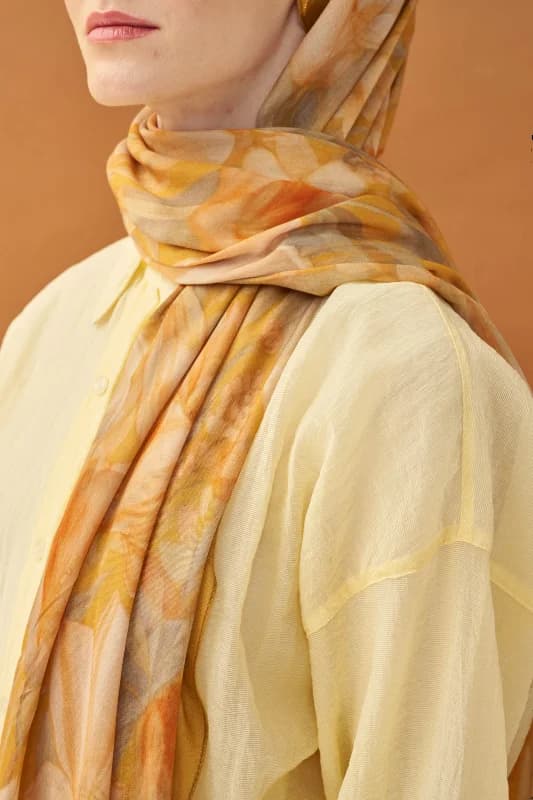 Silk Home Lorena - Riva Şal Tencel Wild Flower - Altın Sarısı - 510010-01