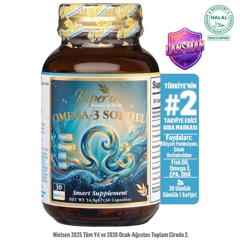 Yüksek Konsantre Omega 3 | 1044 mg | EPA 520mg & DHA 360mg | 30 Softgel