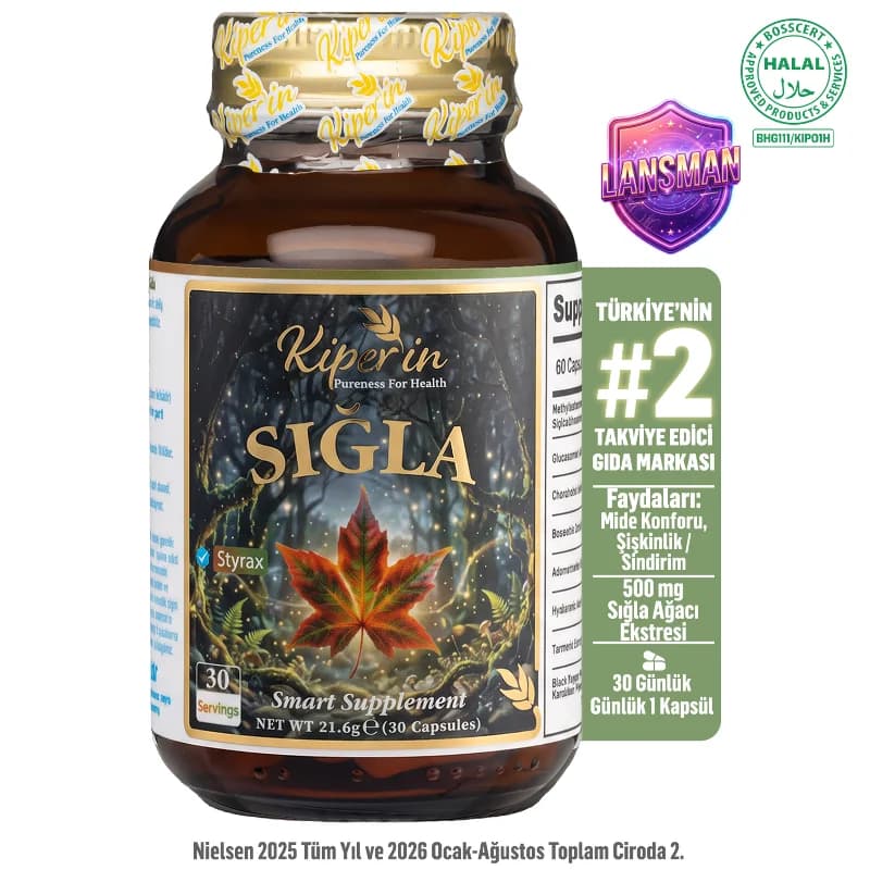 Sığla | Sığla Ağacı Ekstresi | Mide ve Sindirim Desteği | 500mg | 30 Kapsül