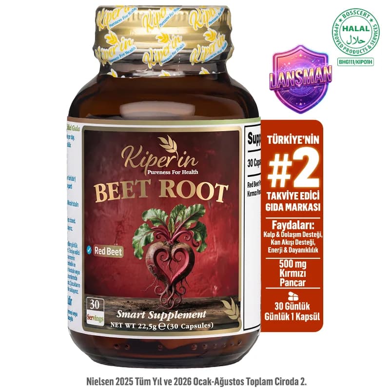 Beet Root | Kırmızı Pancar | Nitrik Oksit & Kan Basıncı Desteği | Kalp | Antioksidan | 30 Kapsül