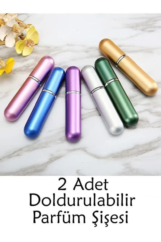 2 ADET Mini Dolabilir Cep Küçük Boş Taşınabilir Parfüm Şişesi Kadın Parfüm Erkek Parfüm Şişesi