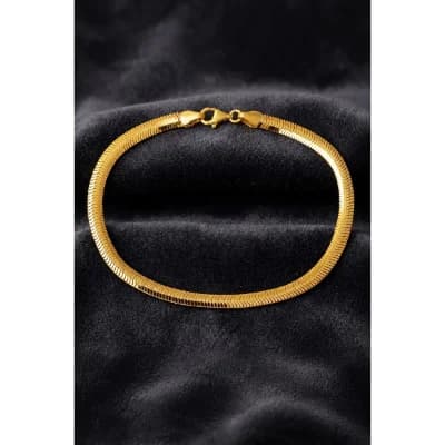 Kadın, hediyelik İtalyan(5 mm kalınlığında) Zincir Bileklik - Özel Tasarım (2 Yıl Renk Garantili)