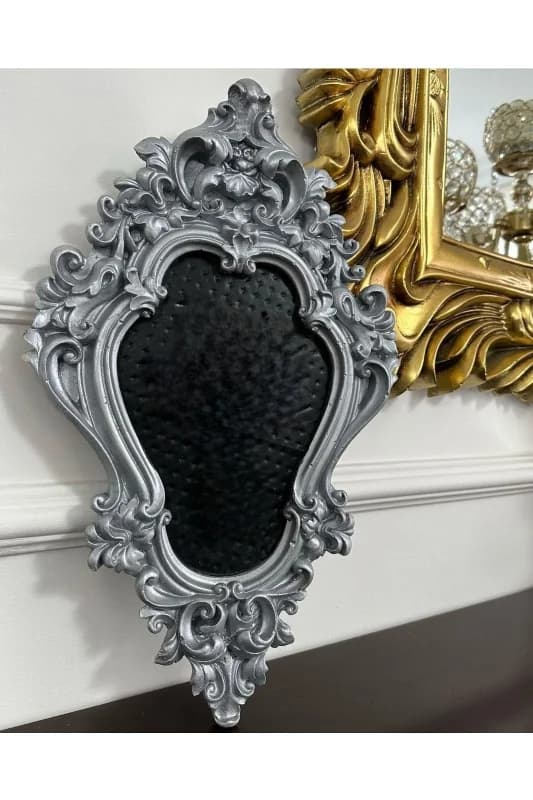 Ortası Bombeli Yaprak Ve Sarmaşık Kabartmalı 43cm Çerçeve Silikon Kalıp K-751b