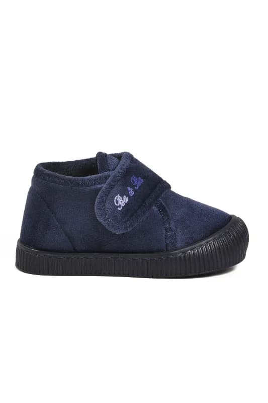 Aspor Lacivert Süet Cırtlı Unisex Çocuk Panduf