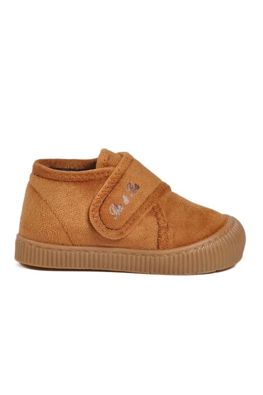Aspor Taba Süet Cırtlı Unisex Çocuk Panduf