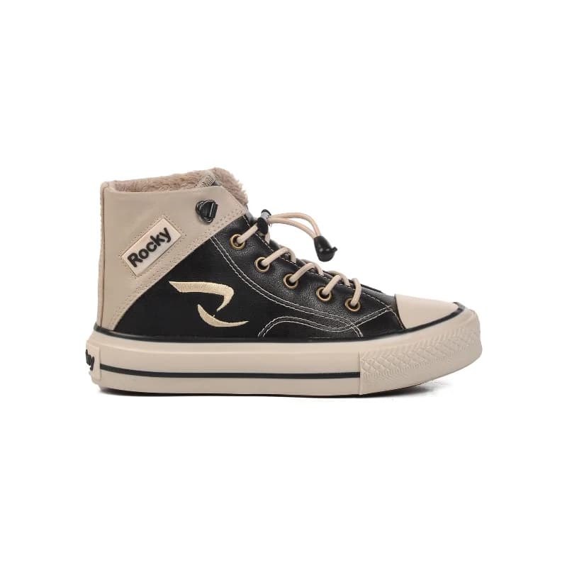 Walkway Siyah Bej Çocuk Hi Sneaker Ayakkabı