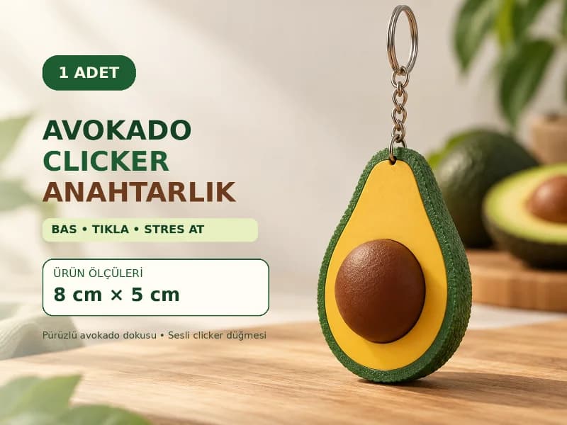 Avakado Clicker Anahtarlık - Orjinal Avakado Desenli Figür Anahtarlık