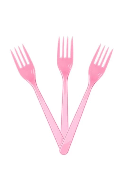 kullanatparti Pembe Plastik Çatal 25li
