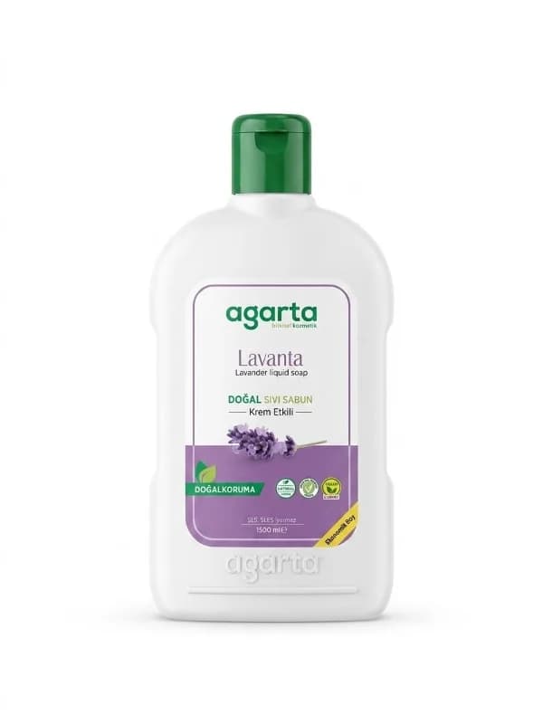 Agarta Doğal Krem Etkili Sıvı Sabun Lavanta 1500 ml